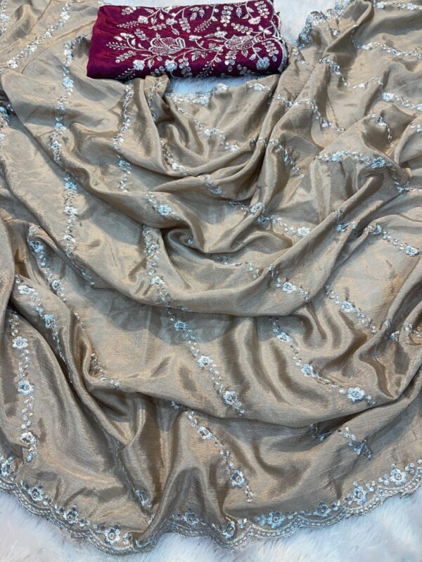 Caliph Fashion New Arrival Superb Chinon Saree - Image 5